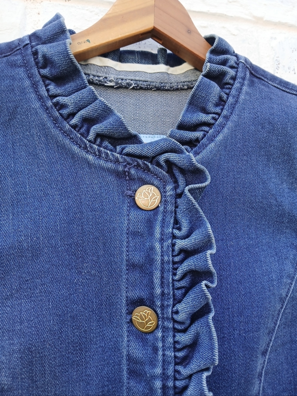 Draper James Ruffle Denim Jacket XS - Picture 4 of 9